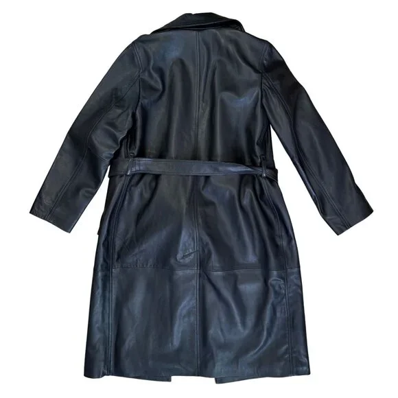 ARITZIA Silva 100% Leather Trench Coat NWT M $698 - Picture 4 of 8